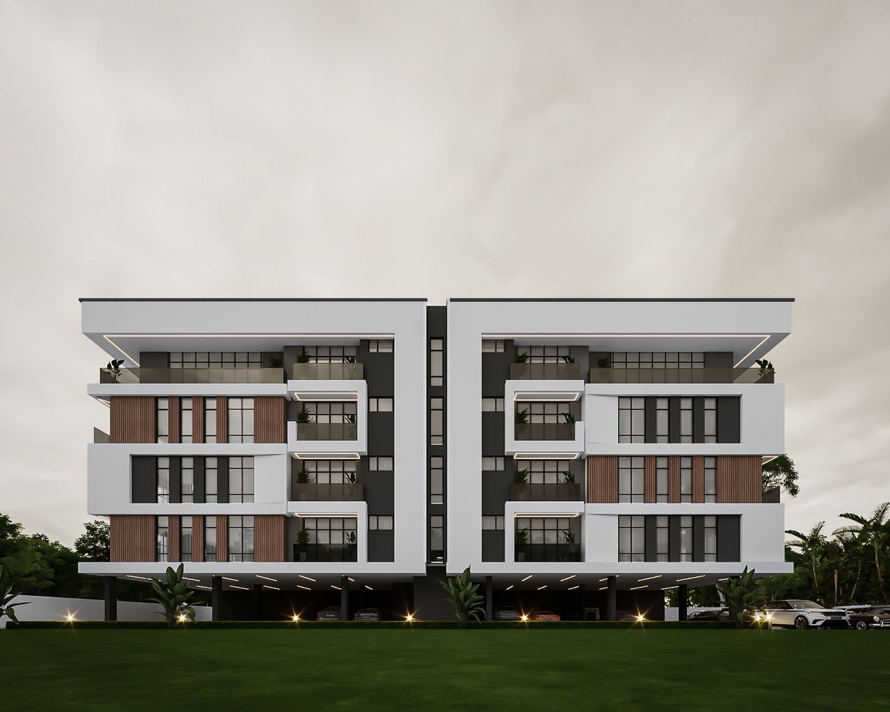 Aurora Signature II front elevation across the lawn